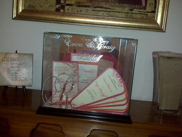 This is our card box now in our home holding some wedding momentos
